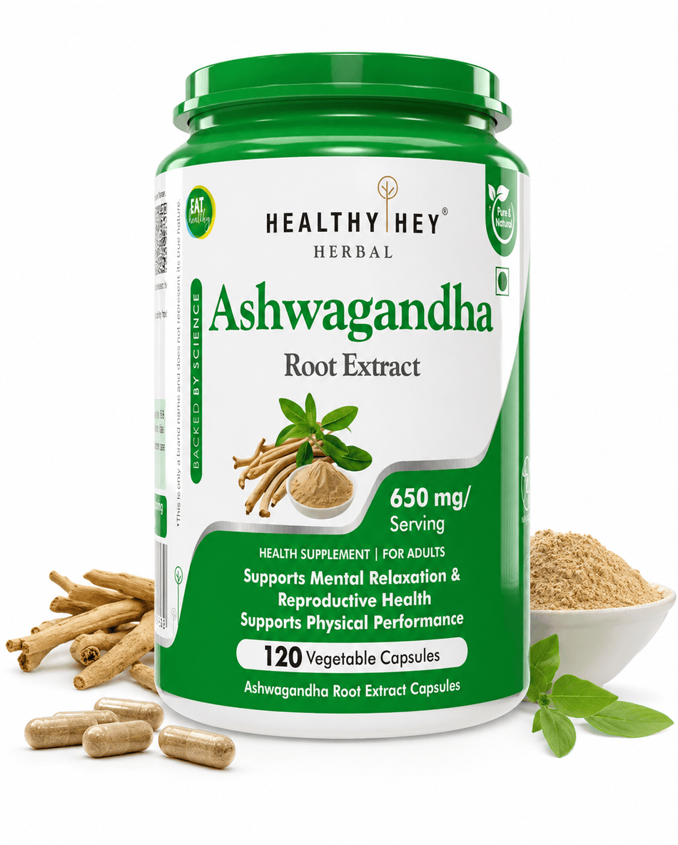HealthyHey Herbal Capsules Herbal Ashwagandha root extract 120 veg capsules