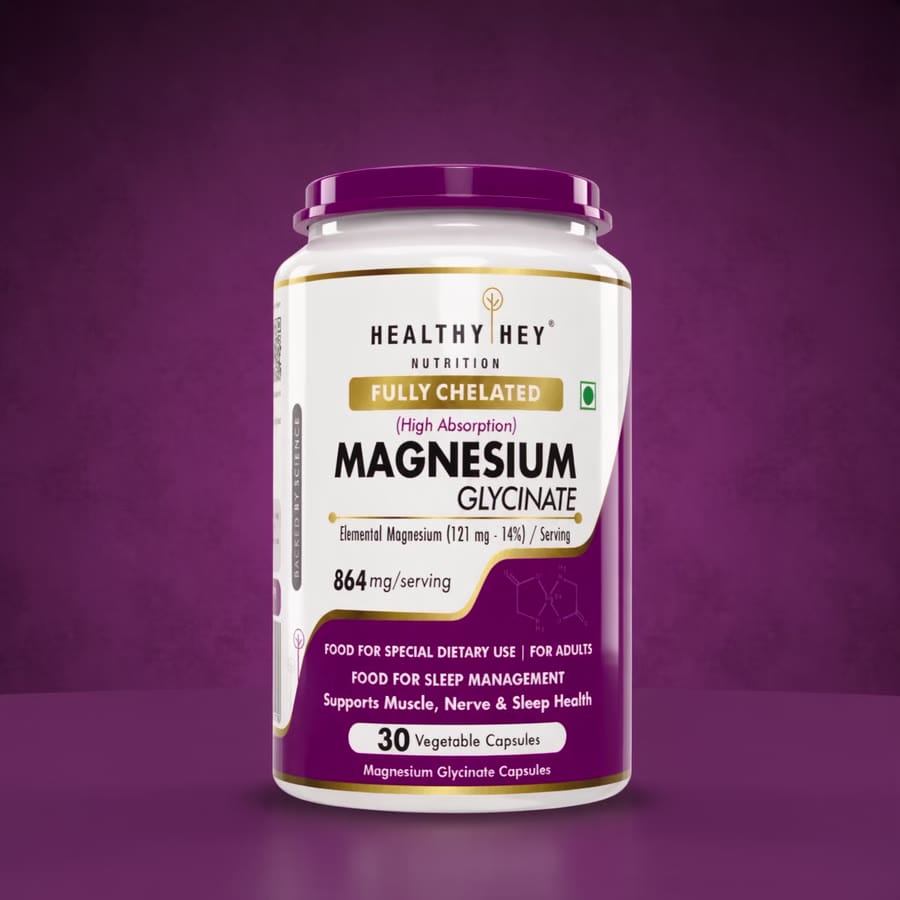 Magnesium Glycinate 14% Fully Chelated | 121 mg Elemental Magnesium per Serving | Non-Buffered | Vegetable Capsules — 30 capsules