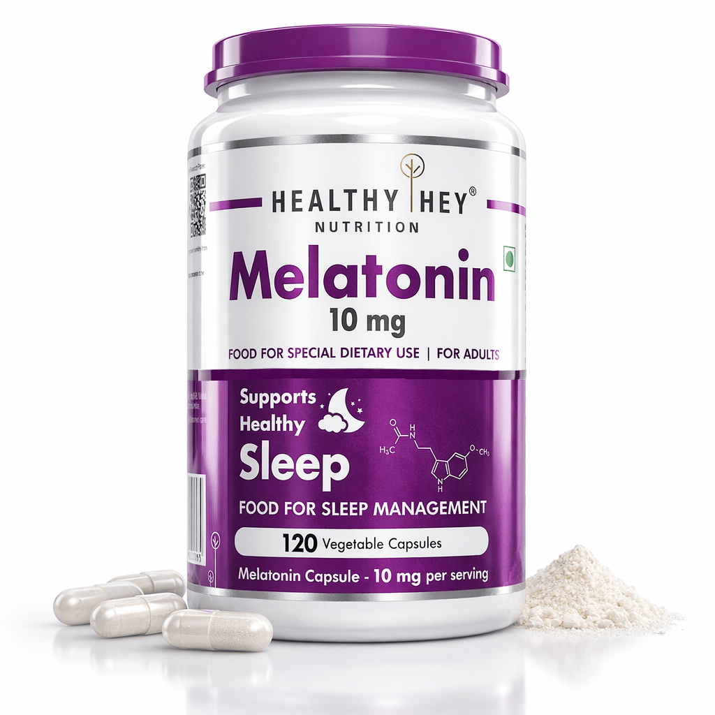 HealthyHey Nutrition Capsule 10 Melatonin, support healthy 120 veg capsules -Promotes Sleep and Relaxation