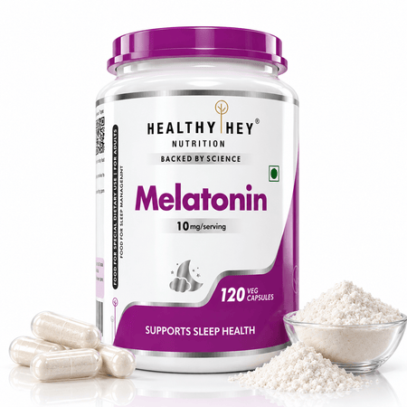 HealthyHey Nutrition Capsule 10 Melatonin, support healthy 120 veg capsules -Promotes Sleep and Relaxation