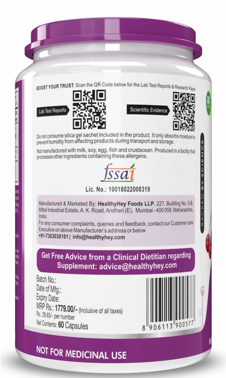 HealthyHey Nutrition Capsule 100% Natural Acerola Cherry Vitamin C - Supports Immune Health