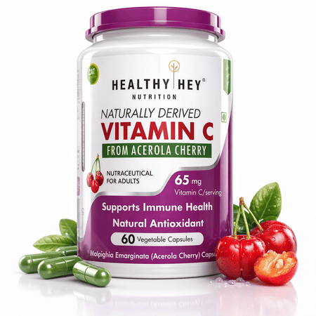 HealthyHey Nutrition Capsule 100% Natural Acerola Cherry Vitamin C - Supports Immune Health
