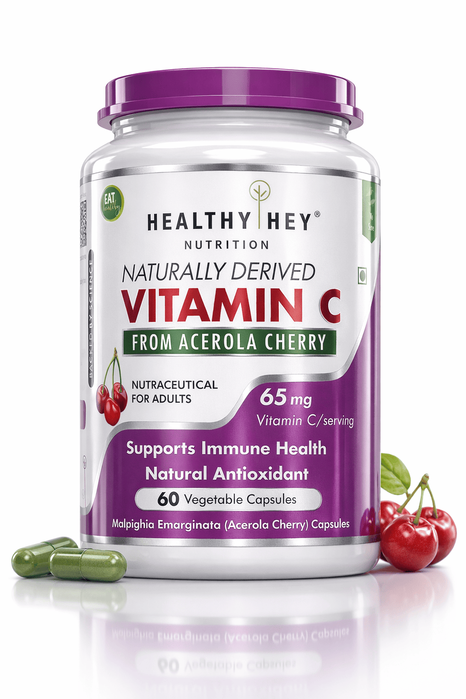 HealthyHey Nutrition Capsule 100% Natural Acerola Cherry Vitamin C - Supports Immune Health