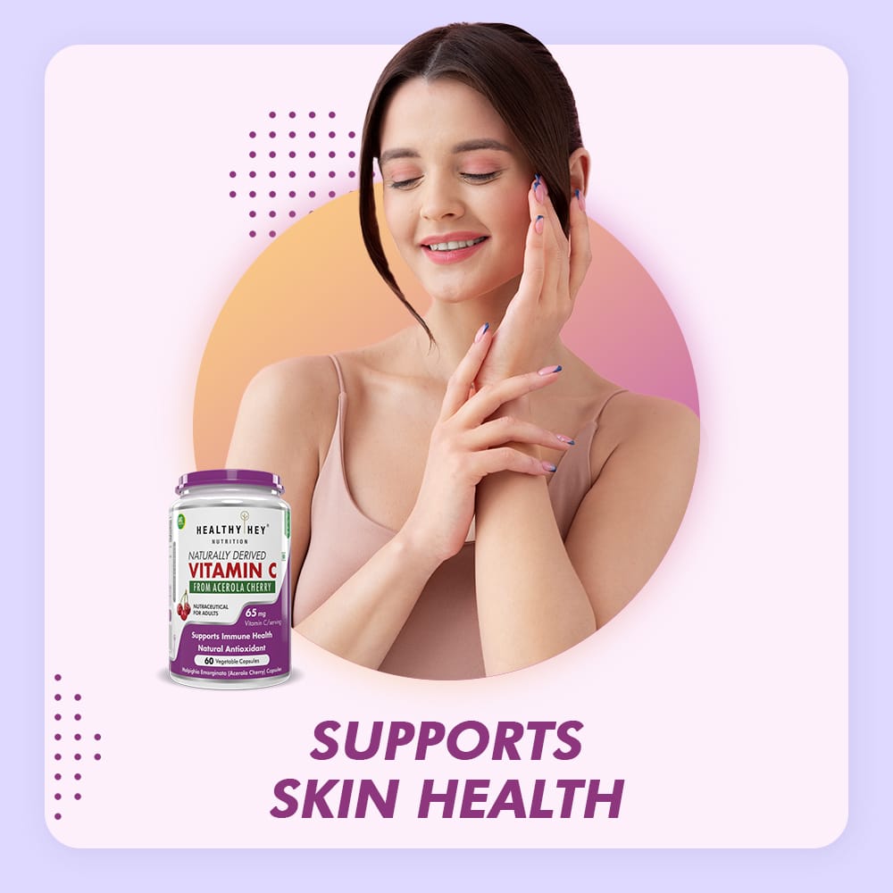 HealthyHey Nutrition Capsule 100% Natural Acerola Cherry Vitamin C - Supports Immune Health