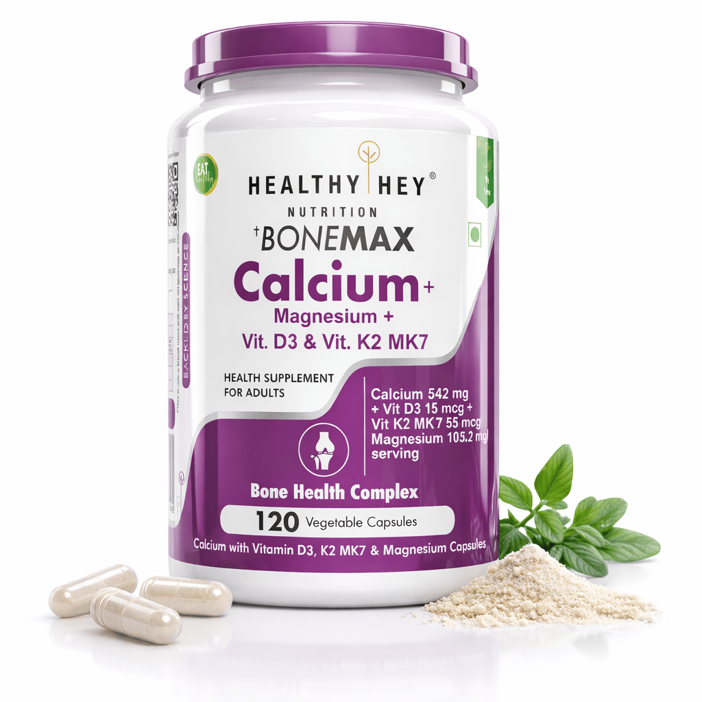HealthyHey Nutrition Capsule 120 BoneMax Calcium with Magnesium, Bone Health Complex Vitamin D3 & Vitamin K2- Mk7 - BoneMax