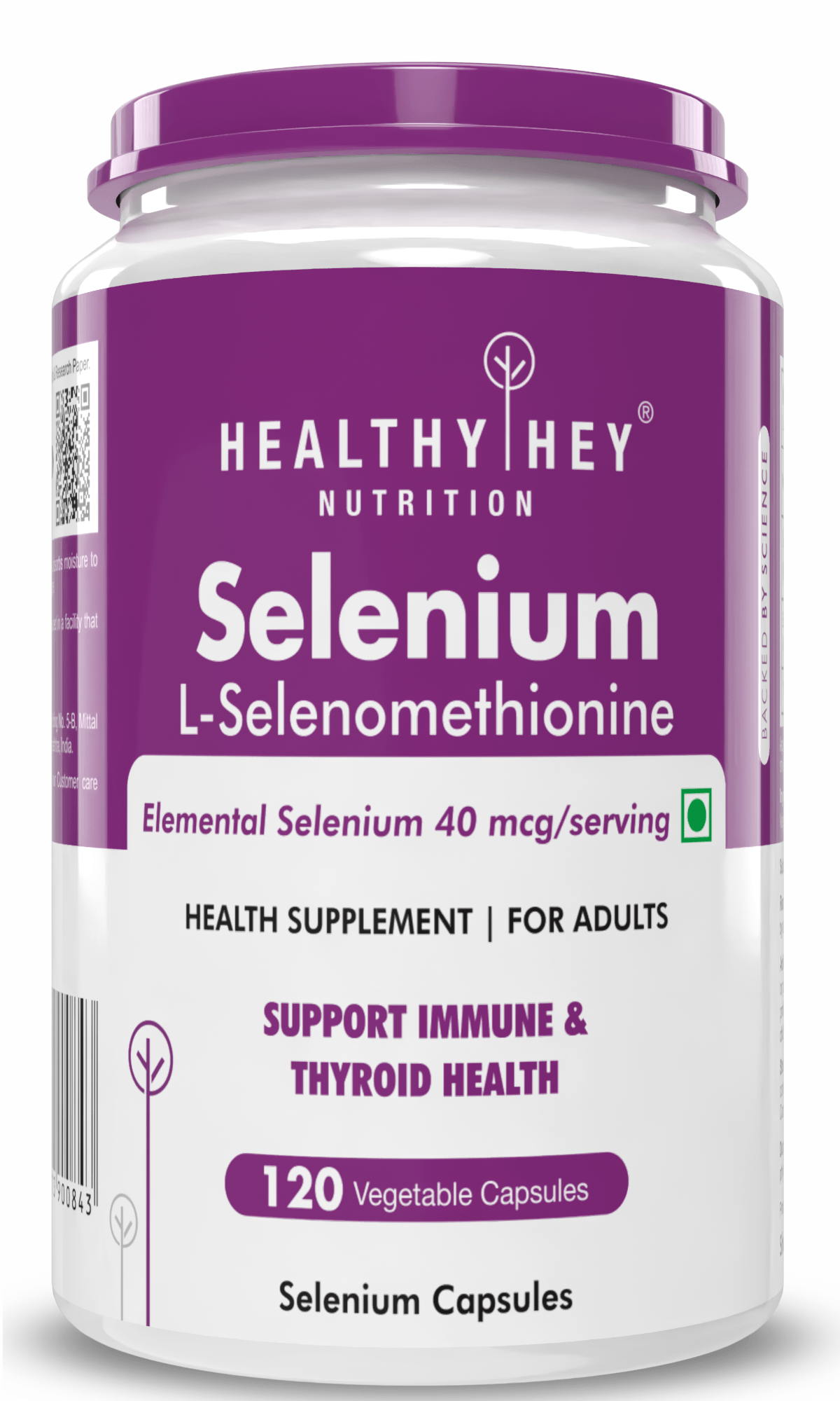 HealthyHey Nutrition Capsule 120 Selenium, Support Immune Health 40mcg, Non-GMO & Superior Absorption