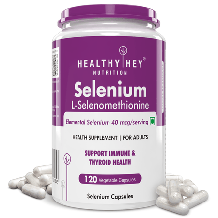 HealthyHey Nutrition Capsule 120 Selenium, Support Immune Health 40mcg, Non-GMO & Superior Absorption