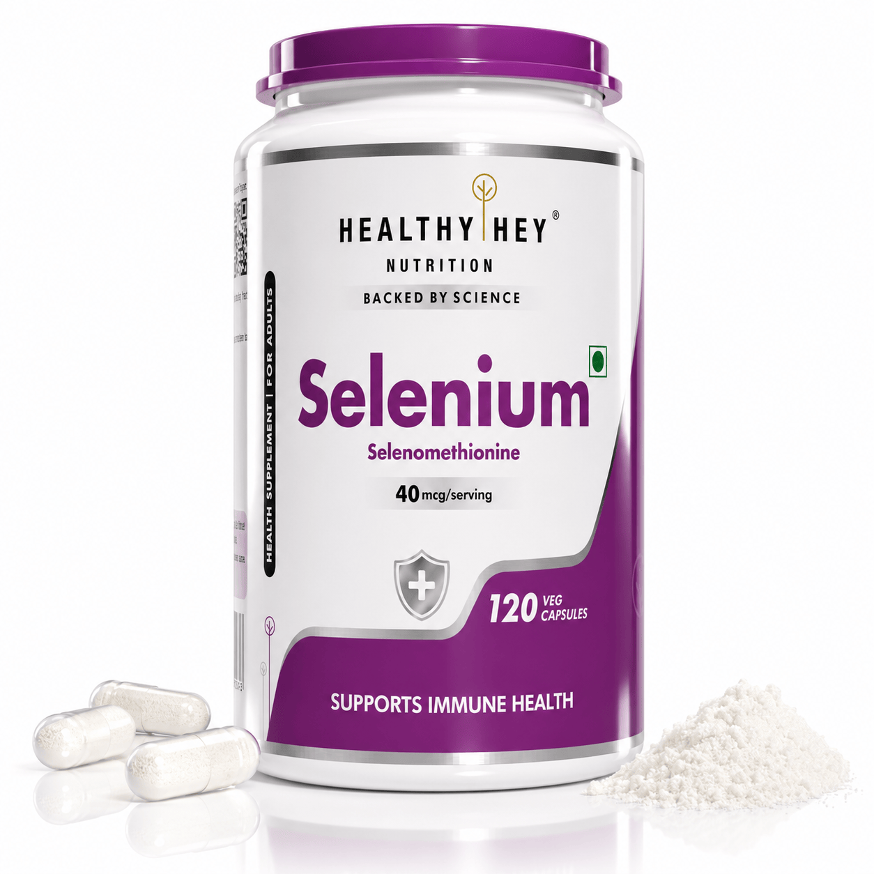 HealthyHey Nutrition Capsule 120 Selenium, Supports Immune Health 40mcg, Non-GMO & Superior Absorption