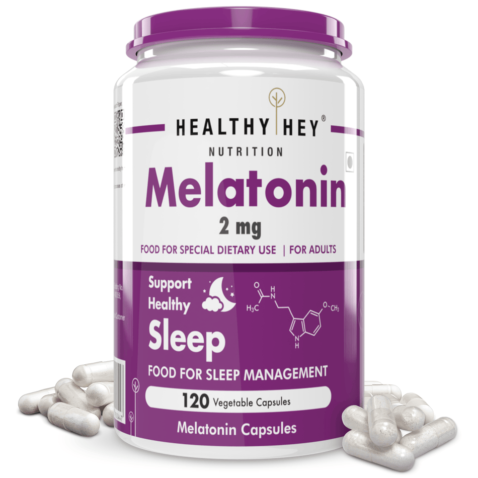 HealthyHey Nutrition Capsule 2 Melatonin, support healthy 120 veg capsules -Promotes Sleep and Relaxation