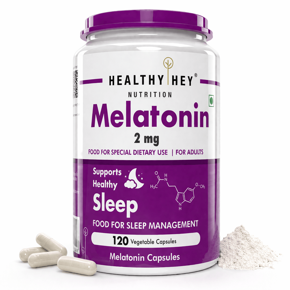HealthyHey Nutrition Capsule 2 Melatonin, support healthy 120 veg capsules -Promotes Sleep and Relaxation