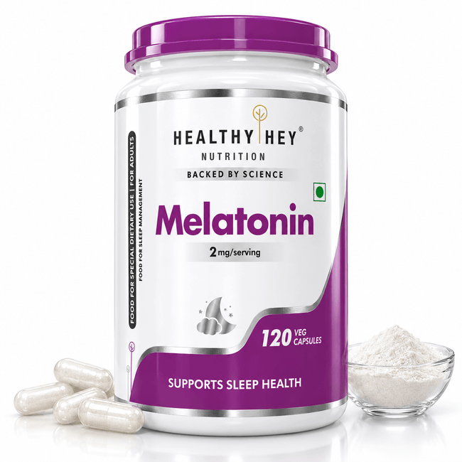 HealthyHey Nutrition Capsule 2 Melatonin, support healthy 120 veg capsules -Promotes Sleep and Relaxation