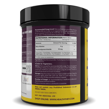 HealthyHey Nutrition Capsule 250 gram Beta-Alanine Powder,Energy Management for Endurance - Pro-series