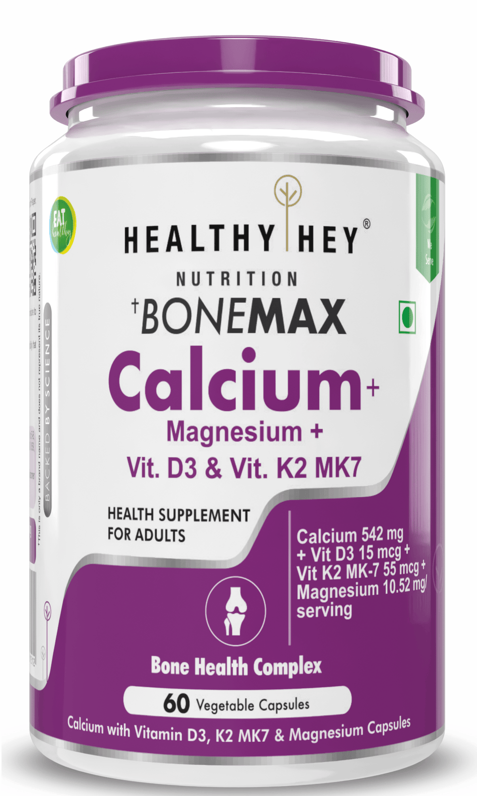 HealthyHey Nutrition Capsule 60 BoneMax Calcium with Magnesium, Bone Health Complex Vitamin D3 & Vitamin K2- Mk7 - BoneMax