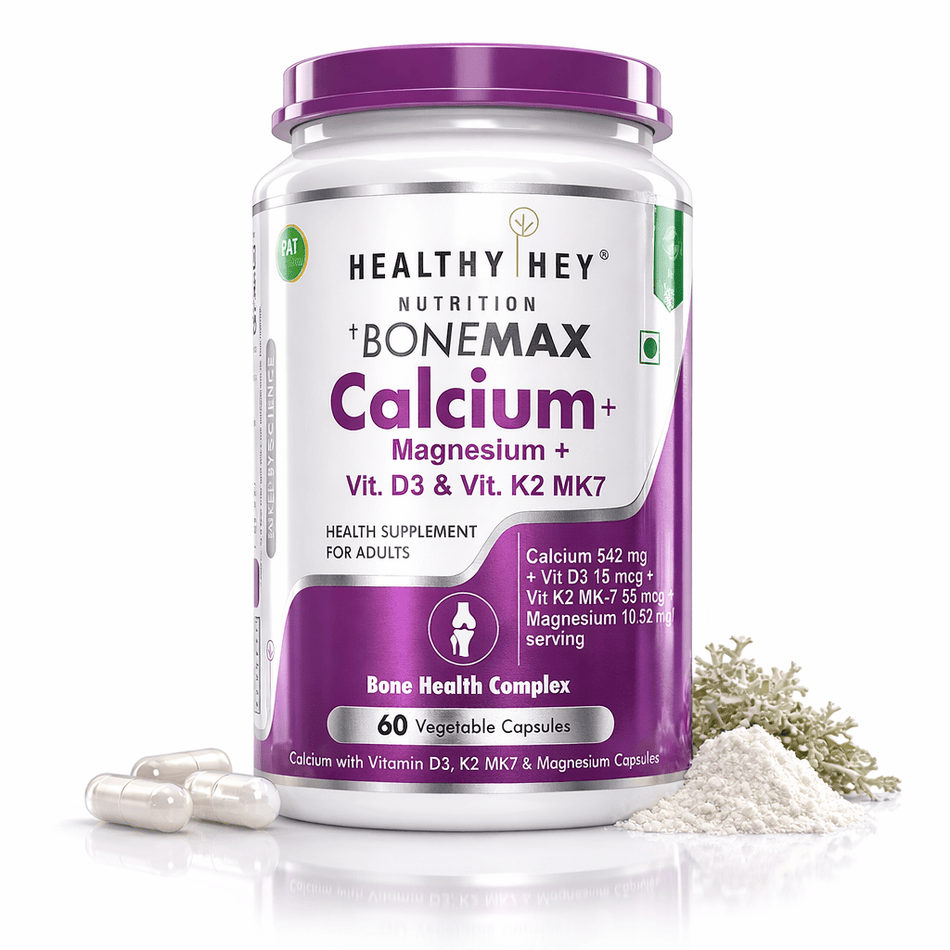 HealthyHey Nutrition Capsule 60 BoneMax Calcium with Magnesium, Bone Health Complex Vitamin D3 & Vitamin K2- Mk7 - BoneMax