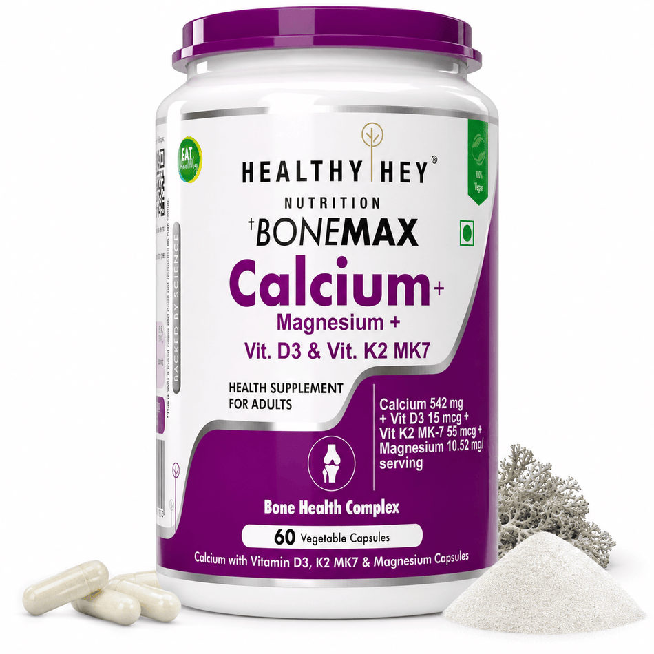 HealthyHey Nutrition Capsule 60 BoneMax Calcium with Magnesium, Bone Health Complex Vitamin D3 & Vitamin K2- Mk7 - BoneMax
