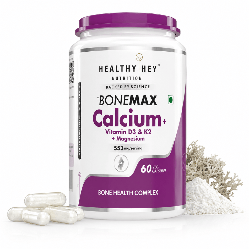 HealthyHey Nutrition Capsule 60 BoneMax Calcium with Magnesium, Bone Health Complex Vitamin D3 & Vitamin K2- Mk7 - BoneMax