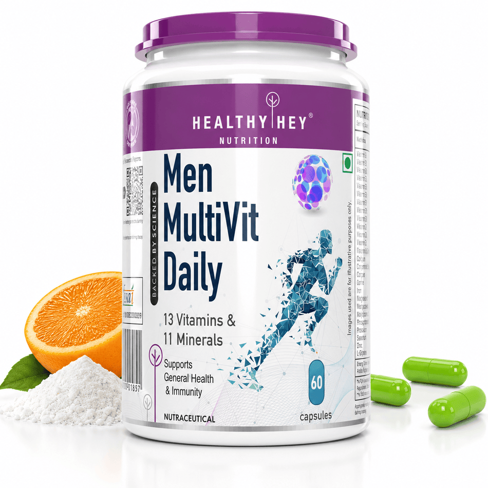 HealthyHey Nutrition Capsule 60 MultiVitamin for Men, Supports Genreal Health & Immunity -Multi-Vit Daily - Vitamins &  Minerals capsules