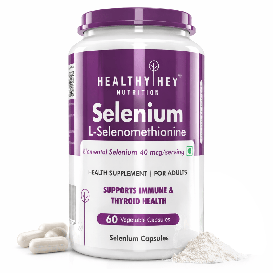 HealthyHey Nutrition Capsule 60 Selenium, Support Immune Health 40mcg, Non-GMO & Superior Absorption