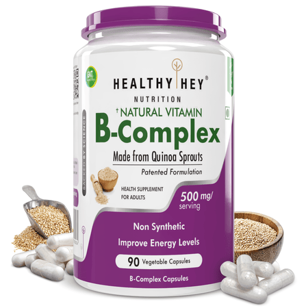 HealthyHey Nutrition Capsule 90 Vitamin B-Complex, Non Synthetic Improves Energy Levels capsules