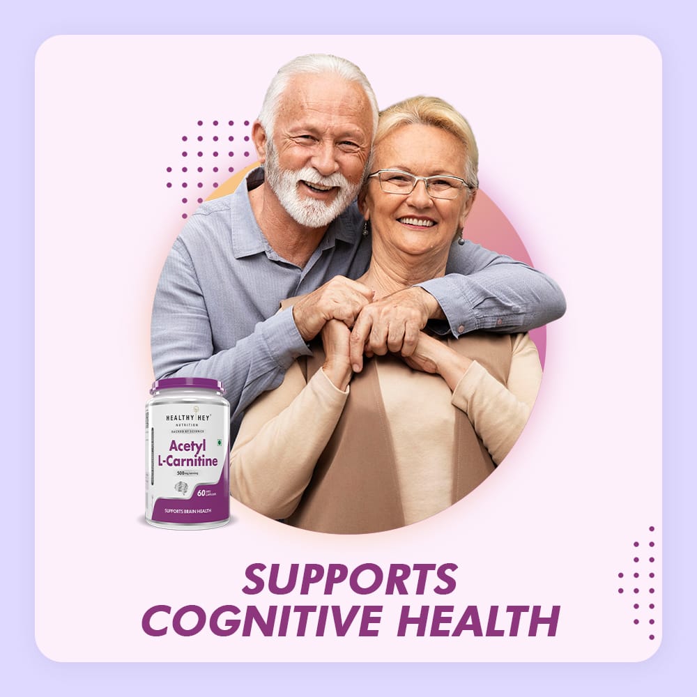 HealthyHey Nutrition Capsule Acetyl L-Carnitine (ALCAR)- Support Brain & Cognitive Health - 60 Veg Capsules