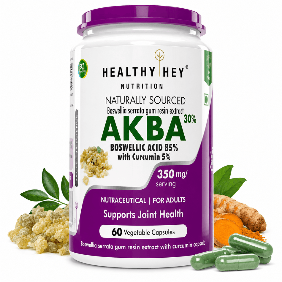 HealthyHey Nutrition Capsule AKBA Bone & Joint Health 85% Boswellic Acid Curcumin 60 Veg Capsules
