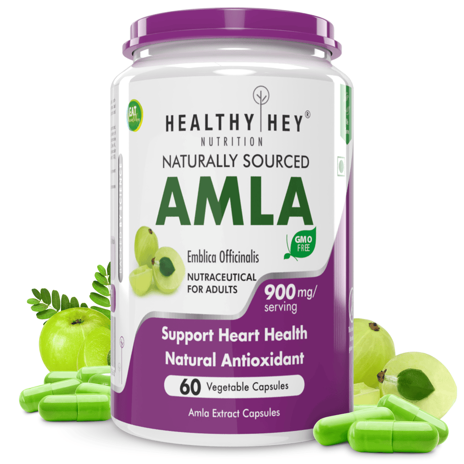 HealthyHey Nutrition Capsule Amla Extract, Natural Antioxidant 900 mg - 60 Veg. Capsules