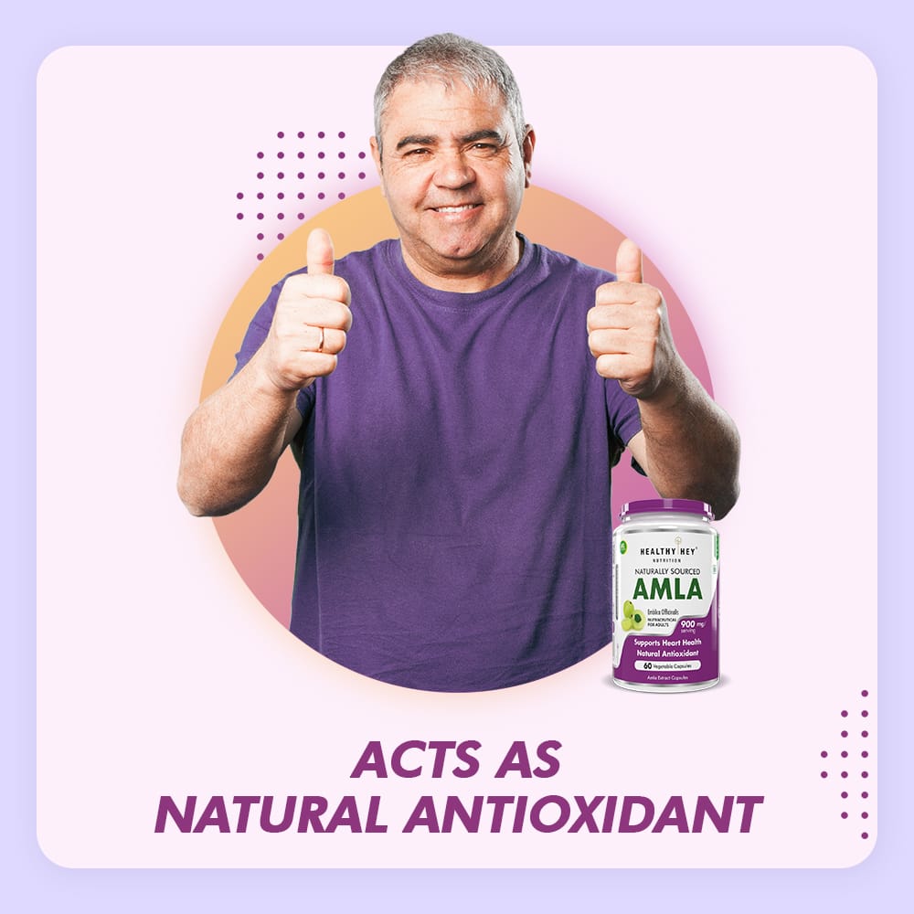HealthyHey Nutrition Capsule Amla Extract, Natural Antioxidant 900 mg - 60 Veg. Capsules
