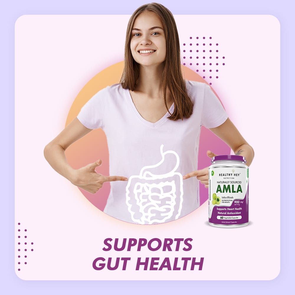 HealthyHey Nutrition Capsule Amla Extract, Natural Antioxidant 900 mg - 60 Veg. Capsules