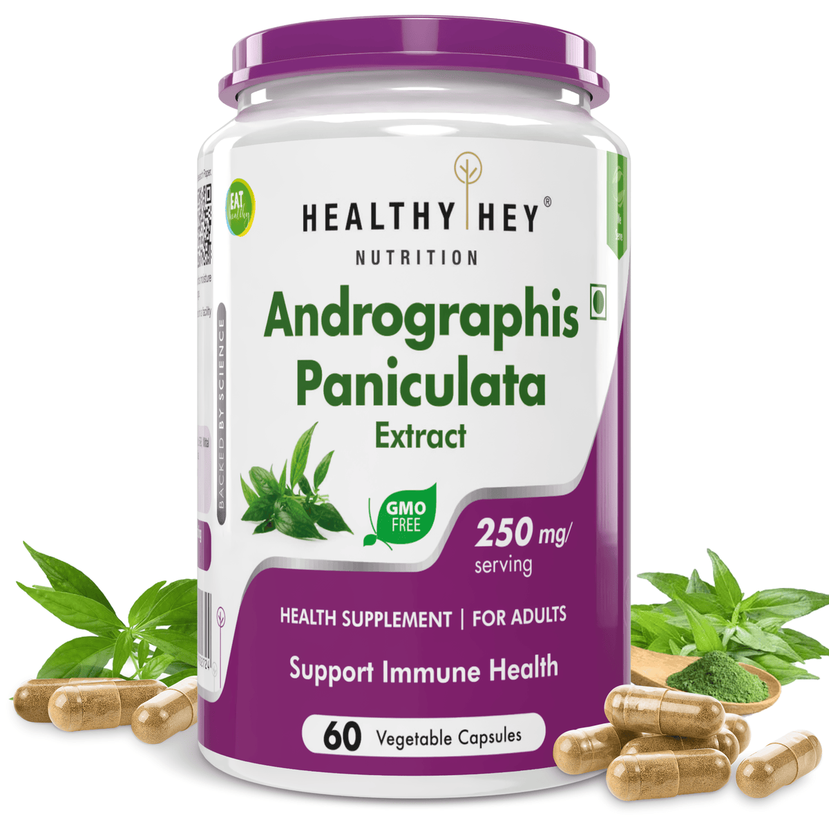 HealthyHey Nutrition Capsule Andrographis Paniculata extract, Supports Immune Health -250mg -60 Veg Capsules