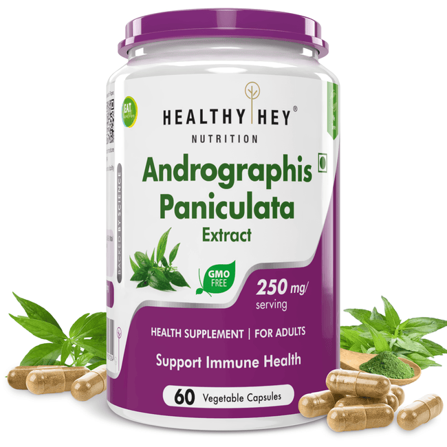 HealthyHey Nutrition Capsule Andrographis Paniculata extract, Supports Immune Health -250mg -60 Veg Capsules
