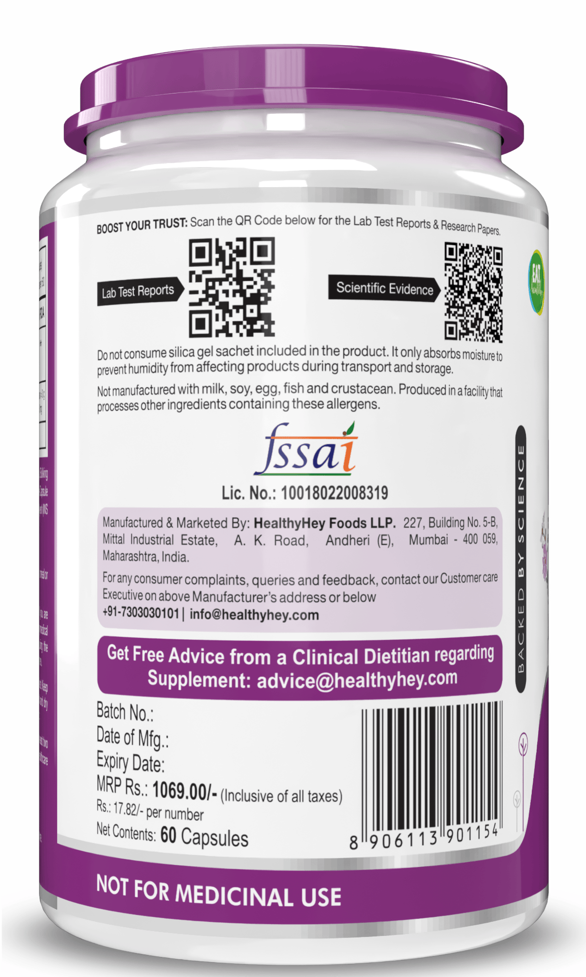 HealthyHey Nutrition Capsule Banaba Leaf Extract 60 Veg Capsules (Non-GMO & Gluten Free) - Supports Healthy Blood Sugar Levels