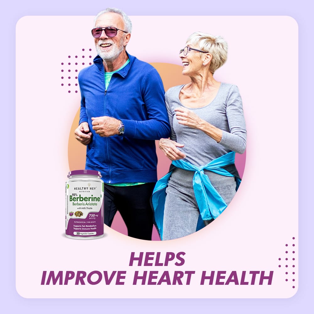 HealthyHey Nutrition Capsule Berberis-Berberine 95% with milk Thistle-Support Weight Management & Healthy Glucose Levels Supplements-Veg.60 Capsules