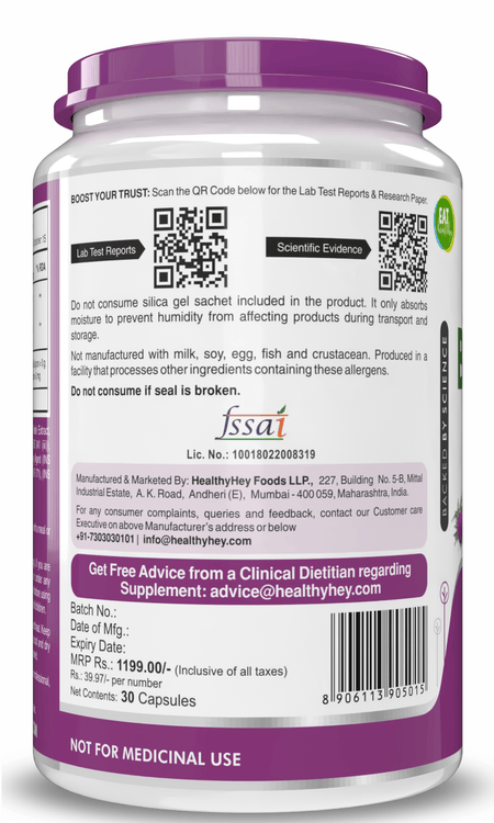 HealthyHey Nutrition Capsule Berberis-Berberine 95% with milk Thistle-Support Weight Management & Healthy Glucose Levels Supplements-Veg.60 Capsules