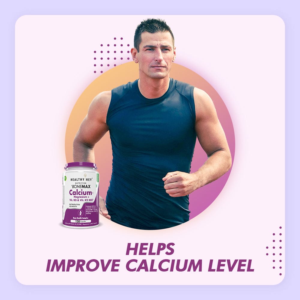HealthyHey Nutrition Capsule BoneMax Calcium with Magnesium, Bone Health Complex Vitamin D3 & Vitamin K2- Mk7 - BoneMax