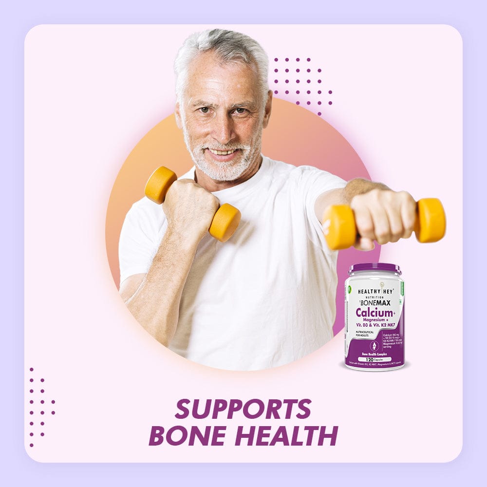 HealthyHey Nutrition Capsule BoneMax Calcium with Magnesium, Bone Health Complex Vitamin D3 & Vitamin K2- Mk7 - BoneMax