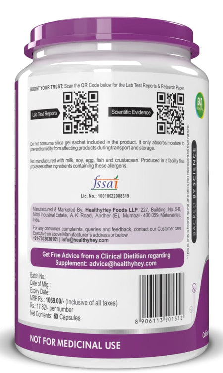 HealthyHey Nutrition Capsule BoneMax Calcium with Magnesium, Bone Health Complex Vitamin D3 & Vitamin K2- Mk7 - BoneMax