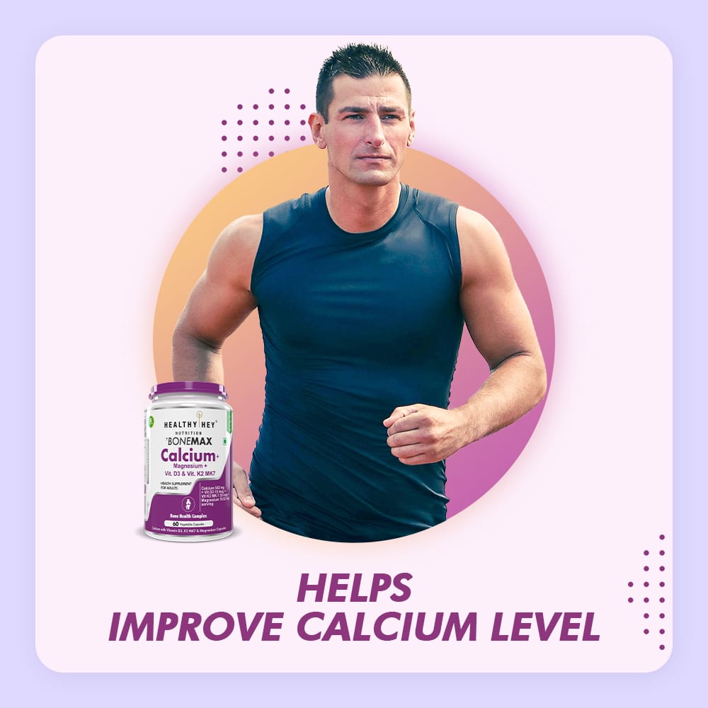 HealthyHey Nutrition Capsule BoneMax Calcium with Magnesium, Bone Health Complex Vitamin D3 & Vitamin K2- Mk7 - BoneMax
