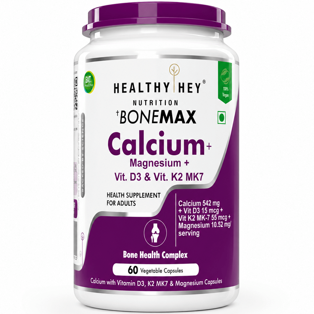 HealthyHey Nutrition Capsule BoneMax Calcium with Magnesium, Bone Health Complex Vitamin D3 & Vitamin K2- Mk7 - BoneMax