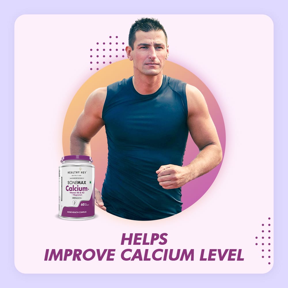 HealthyHey Nutrition Capsule BoneMax Calcium with Magnesium, Bone Health Complex Vitamin D3 & Vitamin K2- Mk7 - BoneMax