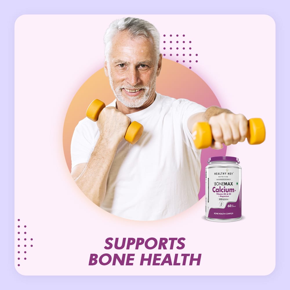 HealthyHey Nutrition Capsule BoneMax Calcium with Magnesium, Bone Health Complex Vitamin D3 & Vitamin K2- Mk7 - BoneMax