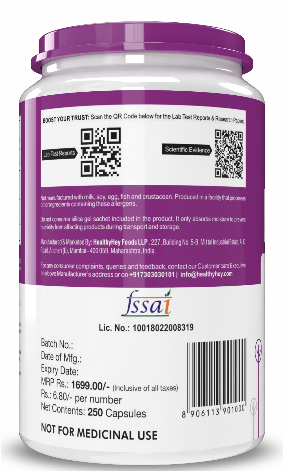 HealthyHey Nutrition Capsule Boron 3 mg,Support bone Health & testosterone levels -Trace Mineral -100% Chelated - Boost Testostrone & Promote Bone Health-120 Veg Capsule