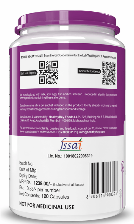 HealthyHey Nutrition Capsule Boron 3 mg,Support bone Health & testosterone levels -Trace Mineral -100% Chelated - Boost Testostrone & Promote Bone Health-120 Veg Capsule