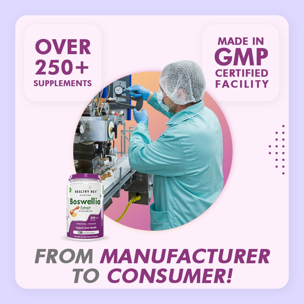 HealthyHey Nutrition Capsule Boswellia Serrata Extract, Support Joint Health -120 Veg Capsules