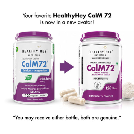 HealthyHey Nutrition Capsule CalM72 - Ocean Calcium & Magnesium with Natural Trace Minerals 120 Veg. Capsules
