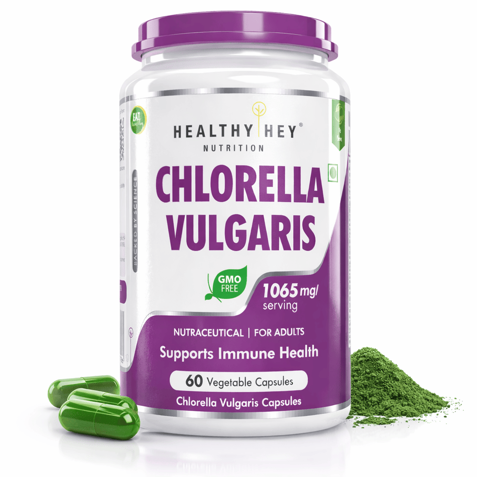 HealthyHey Nutrition Capsule Chlorella Vulgaris, Support Immune Health 1065 mg - 60 Veg Capsules