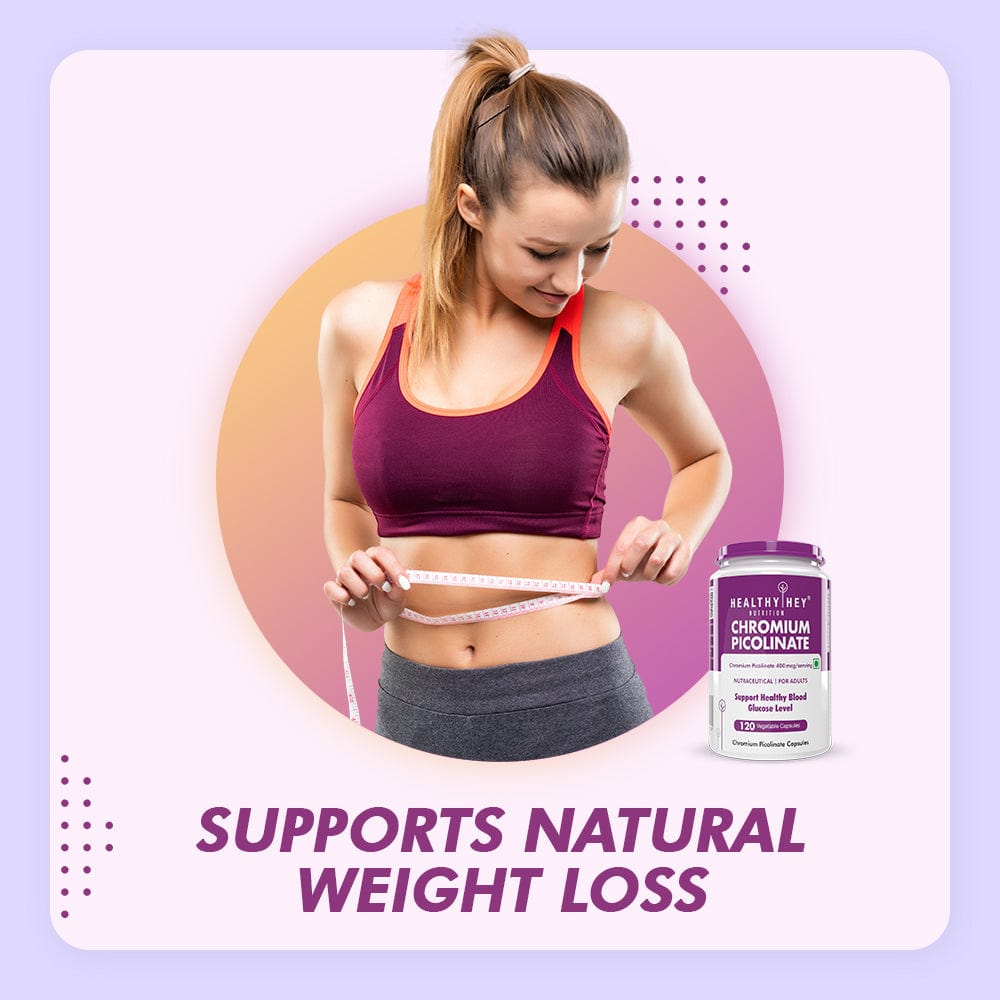 HealthyHey Nutrition Capsule Chromium Picolinate, Supports Healthy Blood -Support Glucose Metabolism (High Absorption) 120 veg Capsules, Non-GMO, Gluten Free