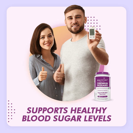 HealthyHey Nutrition Capsule Chromium Picolinate, Supports Healthy Blood -Support Glucose Metabolism (High Absorption) 120 veg Capsules, Non-GMO, Gluten Free