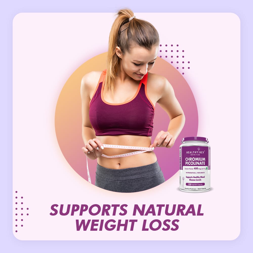 HealthyHey Nutrition Capsule Chromium Picolinate, Supports Healthy Blood -Support Glucose Metabolism (High Absorption) 120 veg Capsules, Non-GMO, Gluten Free