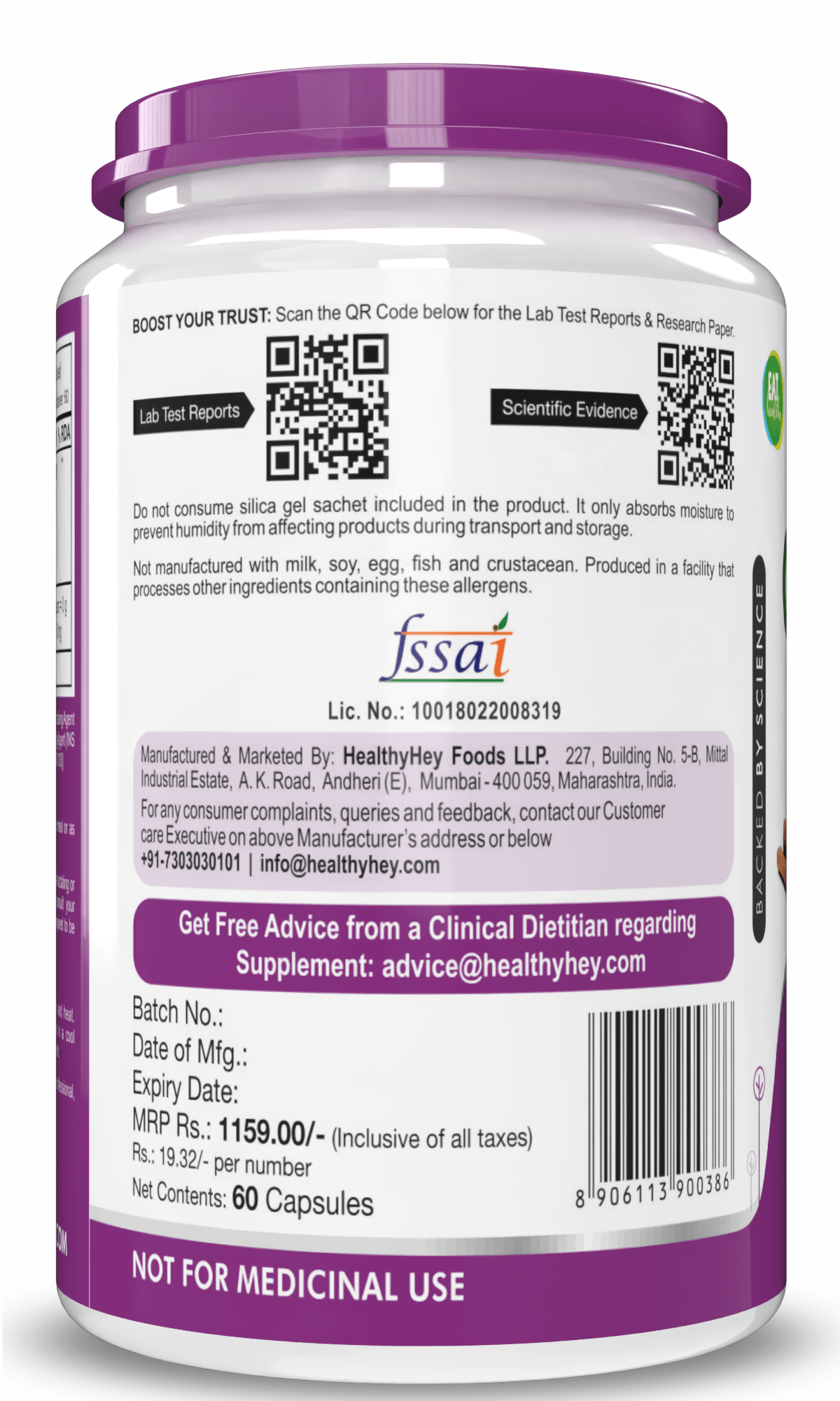 HealthyHey Nutrition Capsule Cinnamon Extract,Natural Antioxidant & support Healthy 10:1 Ratio - Support Healthy Glucose Levels - 60 Veg Capsules