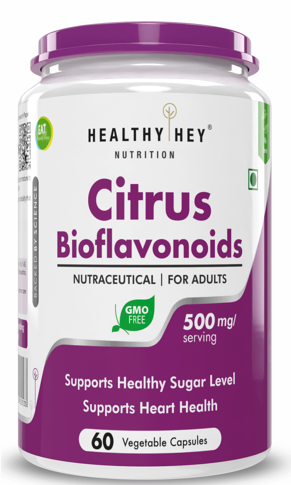 HealthyHey Nutrition Capsule Citrus Bioflavonoids -Support Blood Sugar Levels & Heart Health -  60 Vegetable Capsules